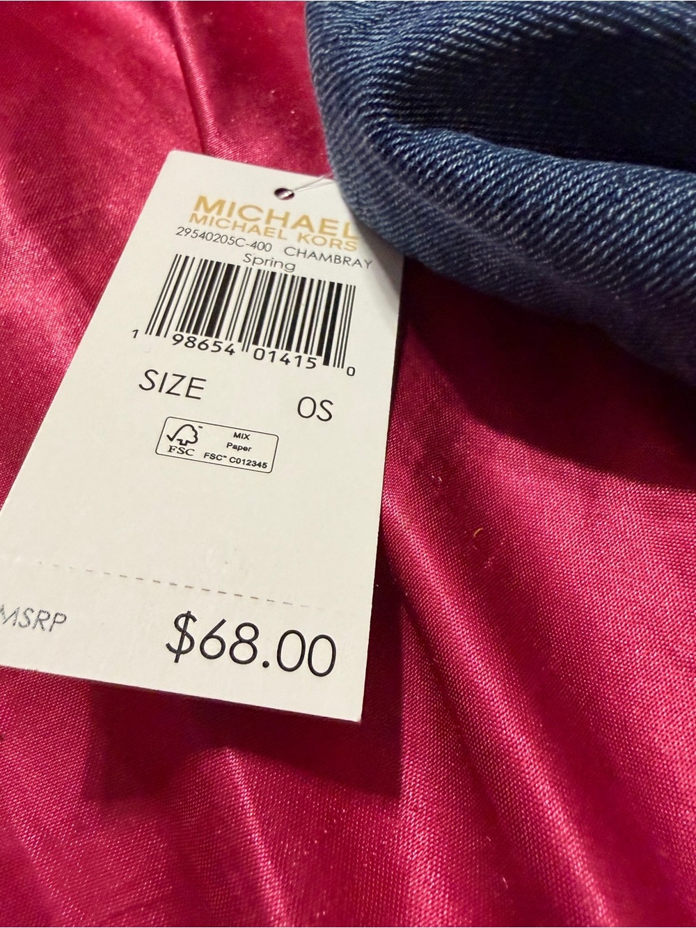 Michael Kors Orange All-Over MK Logo Baseball Cap and brand new denim hat! - Picture 6 of 8